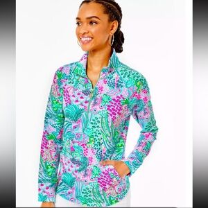 NWT Lilly Pulitzer UPF 50+ Skipper Popover in Multi/Banana Split